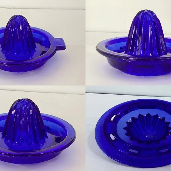 Vintage Hazel-Atlas Cobalt Blue Glass Citrus Juicer Reamer - Picture 3 of 3